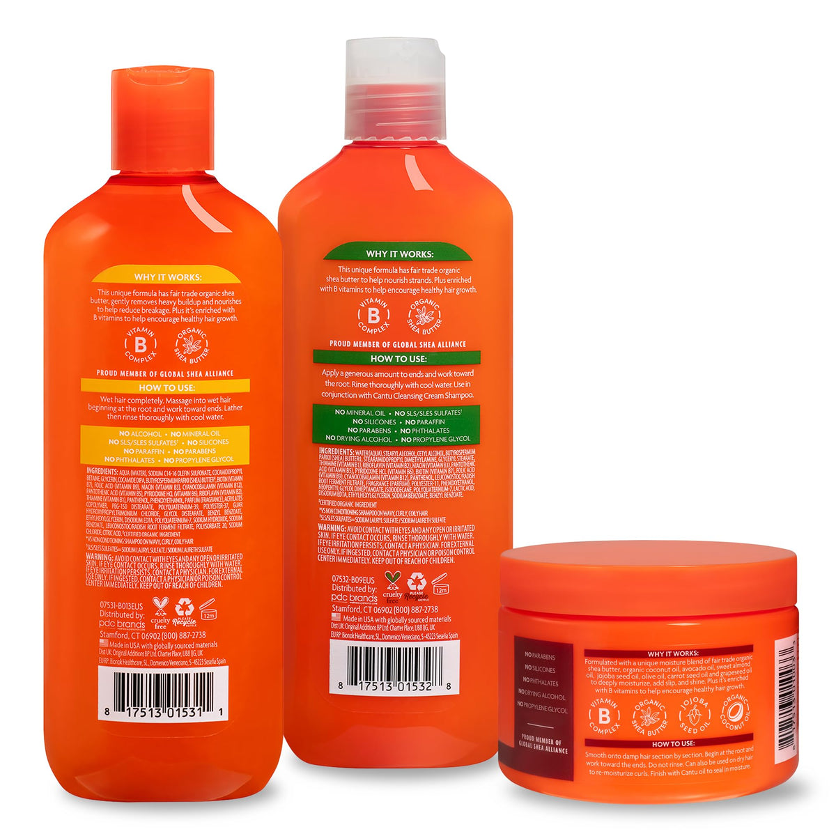 Sulfate-Free Shampoo, Conditioner & Coconut Curling Cream 3 Piece Set Y583