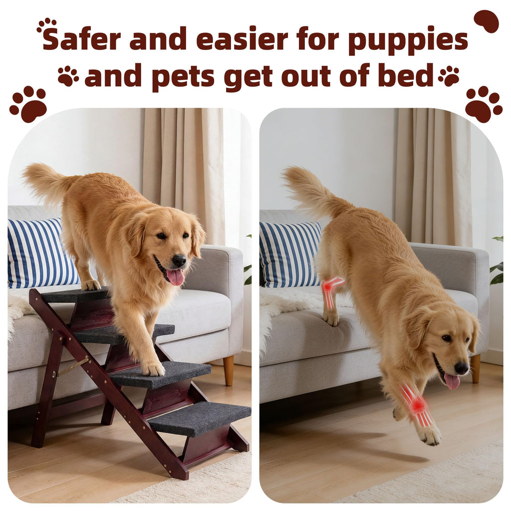 Wooden 4 Step Foldable Pet Stairs W269