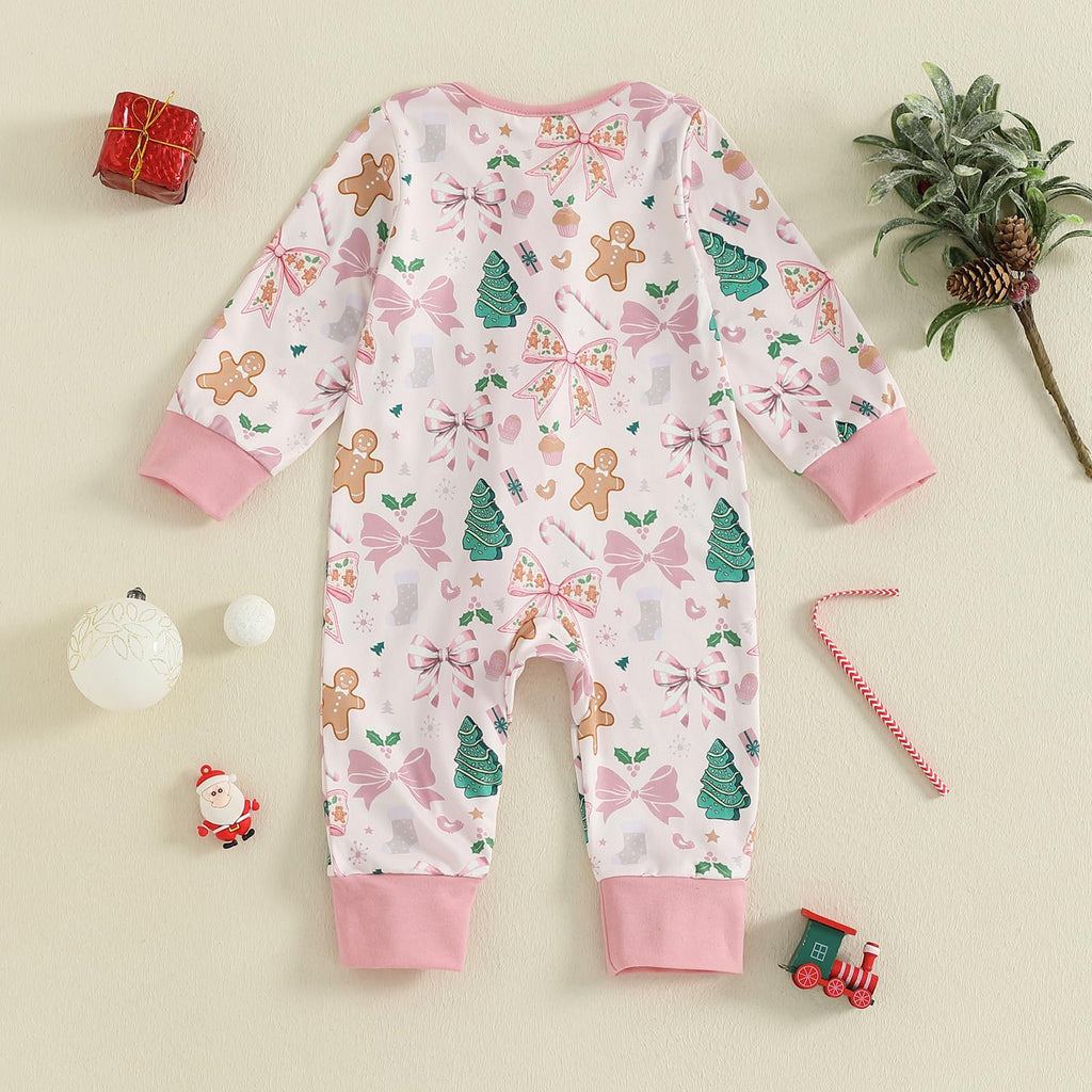 Newborn Christmas Zipper Jumpsuit Romper J637302