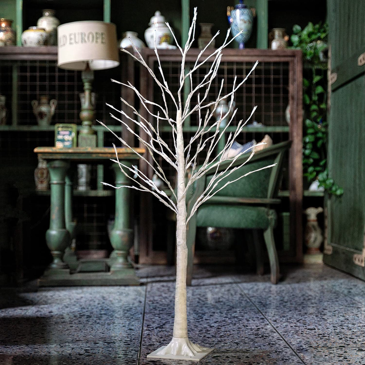 Lighted Birch Tree 4 Feet 160L LED Warm White H6106