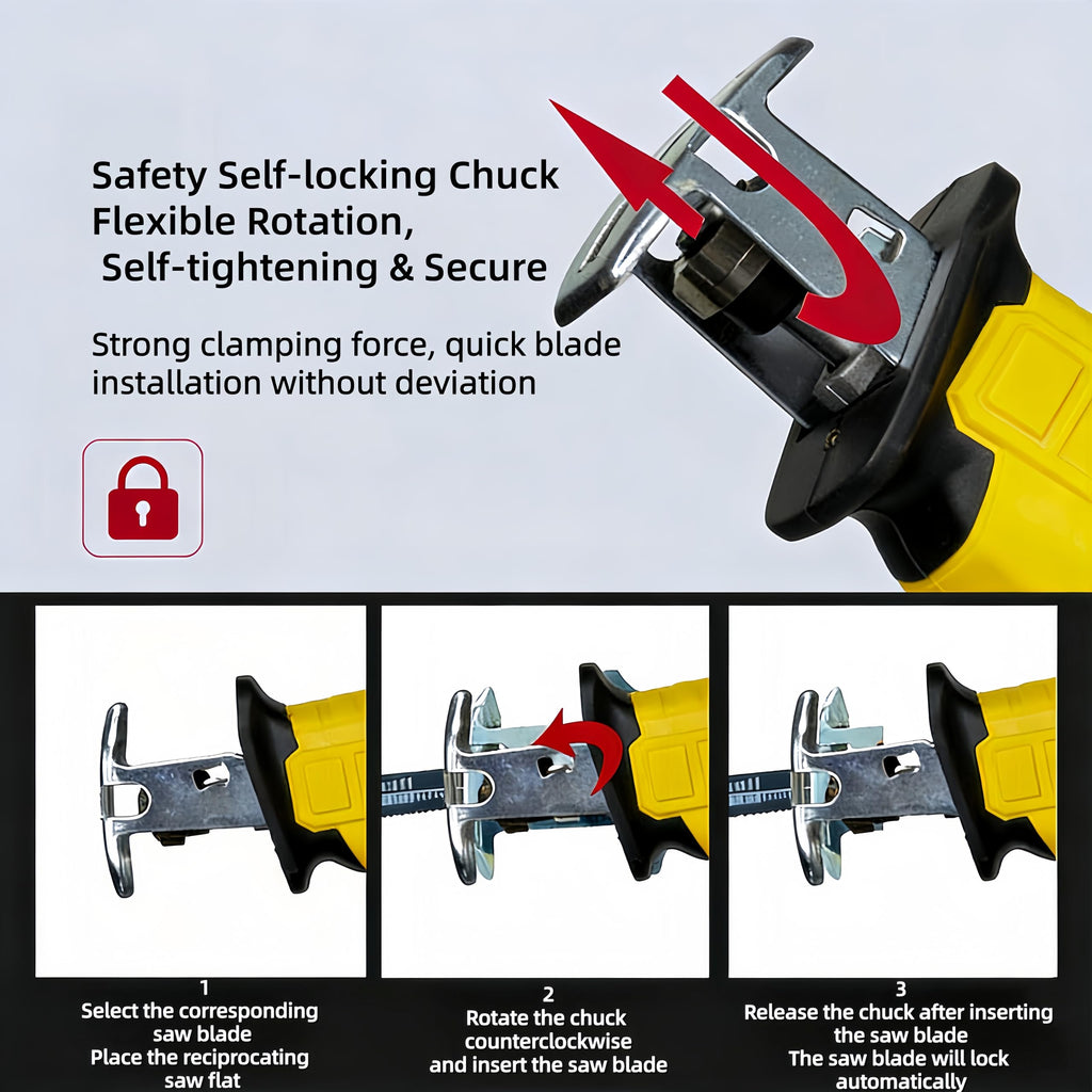 Cordless Reciprocating Saw 0-3500 SPM Variable Speed with 4 Blades Kit S917735