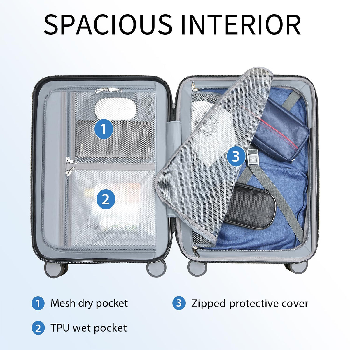 Carry On Luggage 20-Inch White I39090