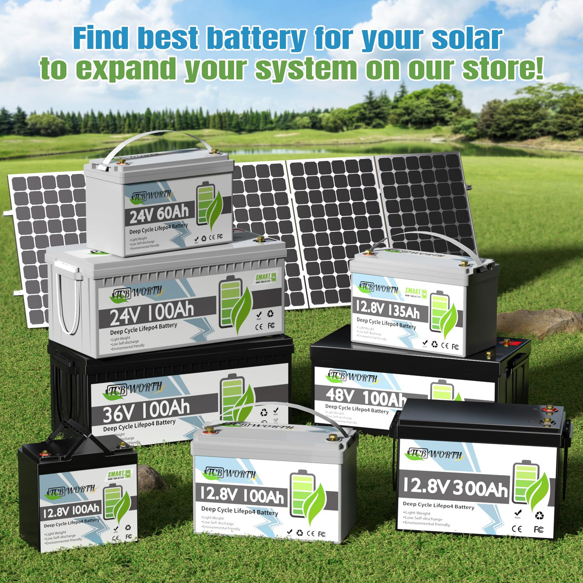 12V 100Ah LiFePO4 Deep Cycle Lithium Battery with 100A BMS A86512