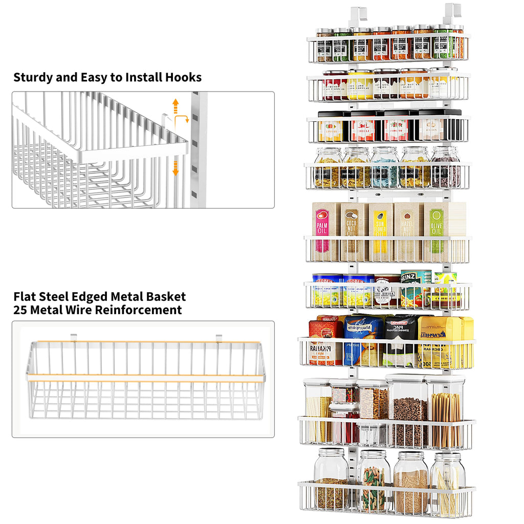 White 9-Tier Over The Door Pantry Organizer Y995436