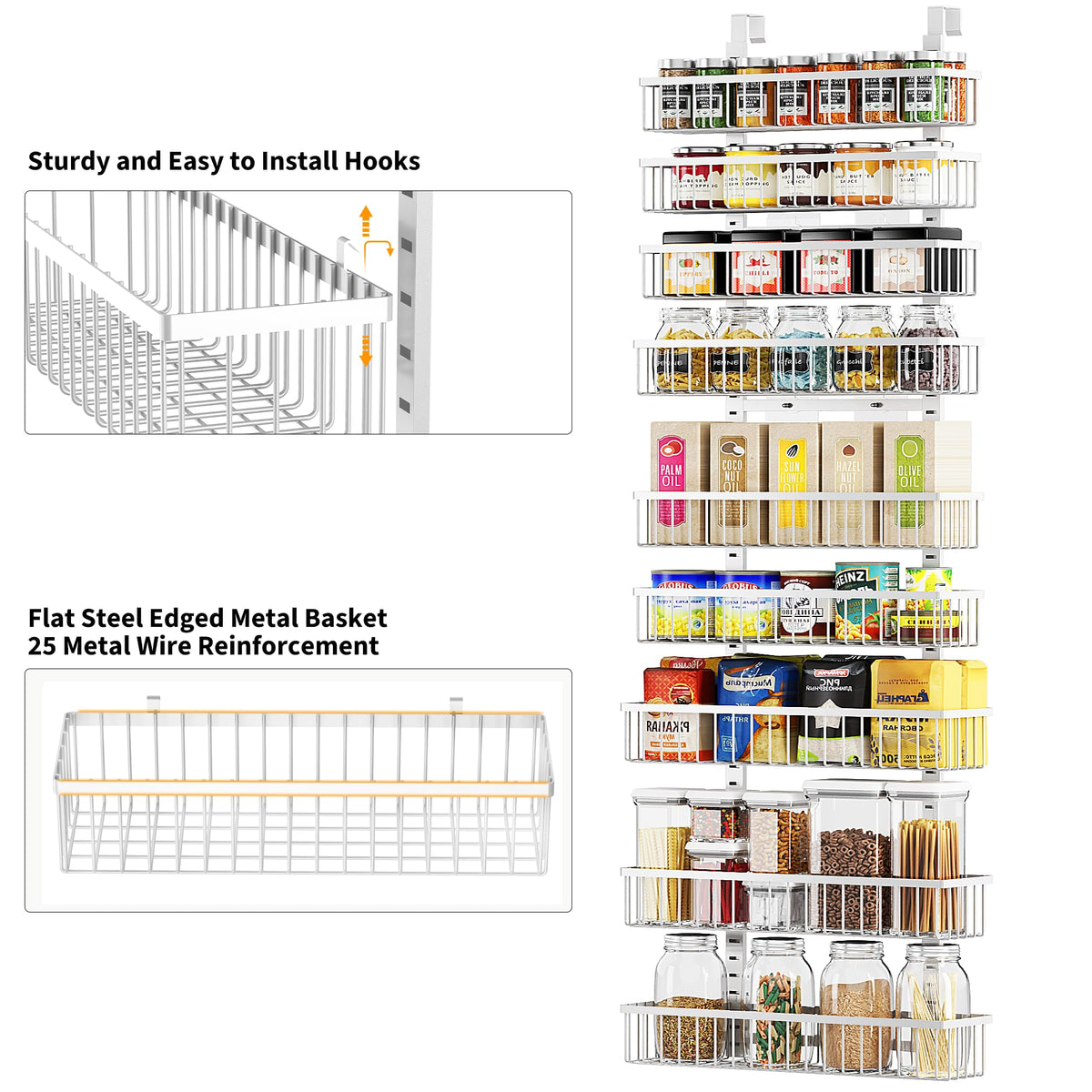 White 9-Tier Over The Door Pantry Organizer Y995436