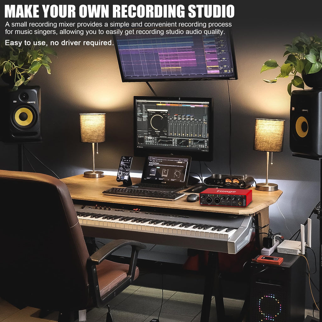 USB Audio Interface with 48V Phantom Power, 24Bit/192kHz, XLR/TRS Inputs V827