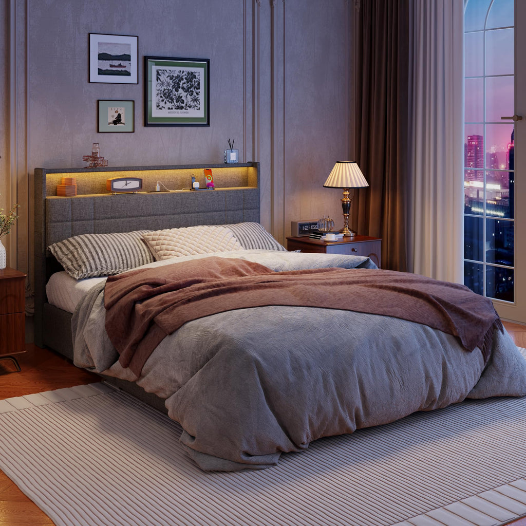 Queen Bed Frame with 4 Storage Drawers I85929