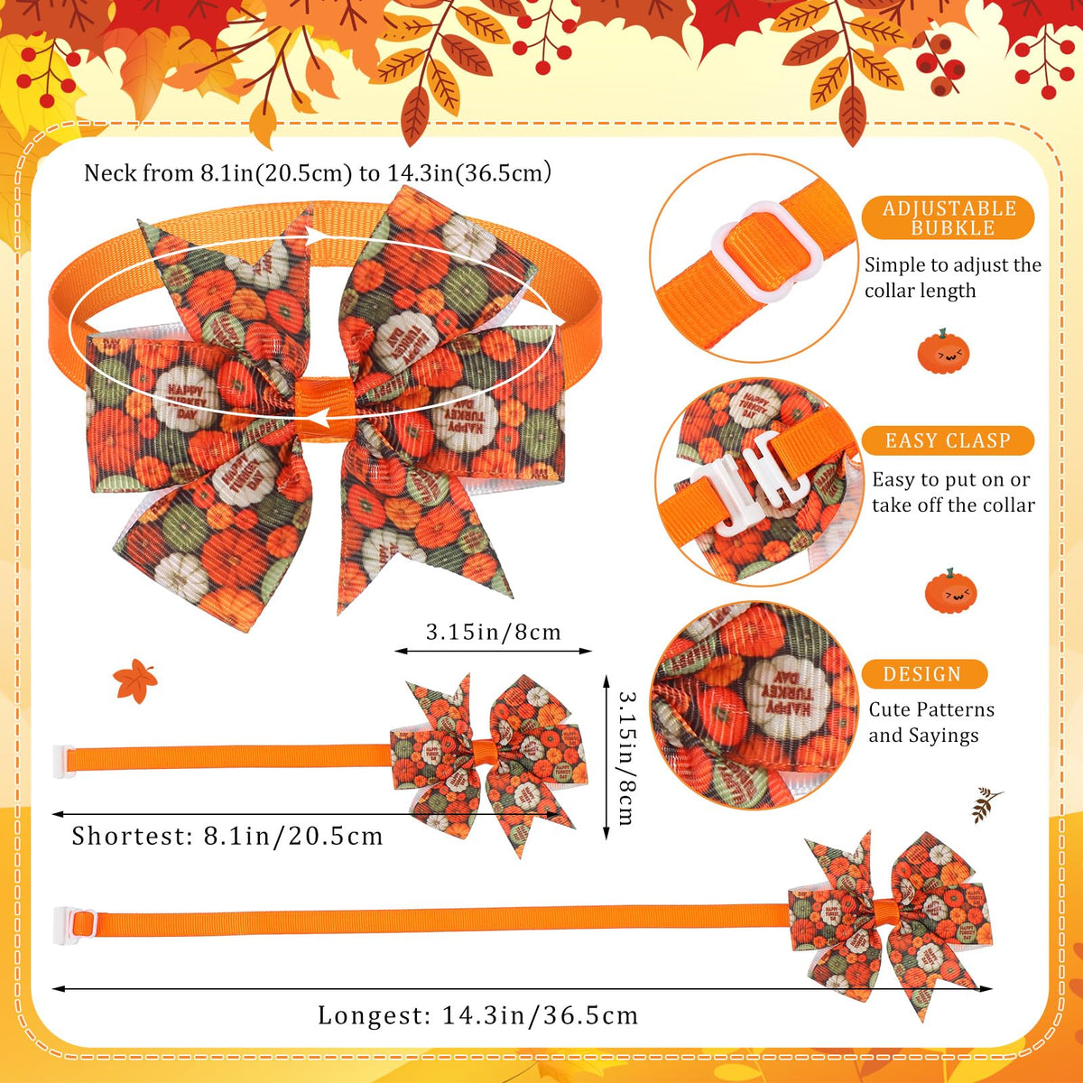 100 Pcs Fall Dog Bow Ties O444