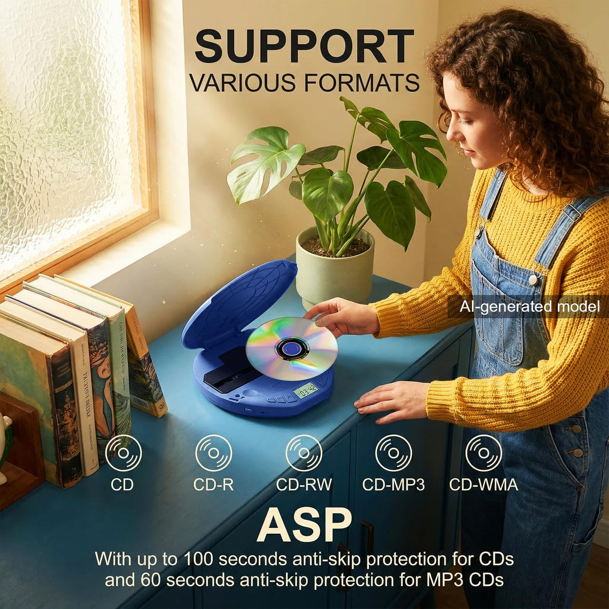Portable CD Player with Earphones M189208
