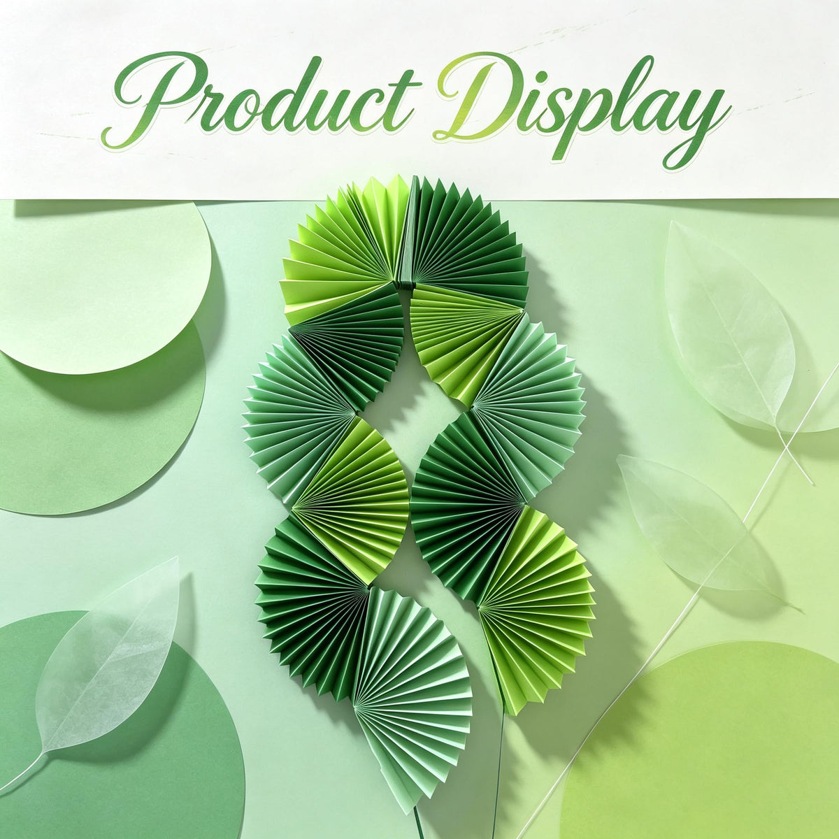 Green Paper Fan Garlands Y749