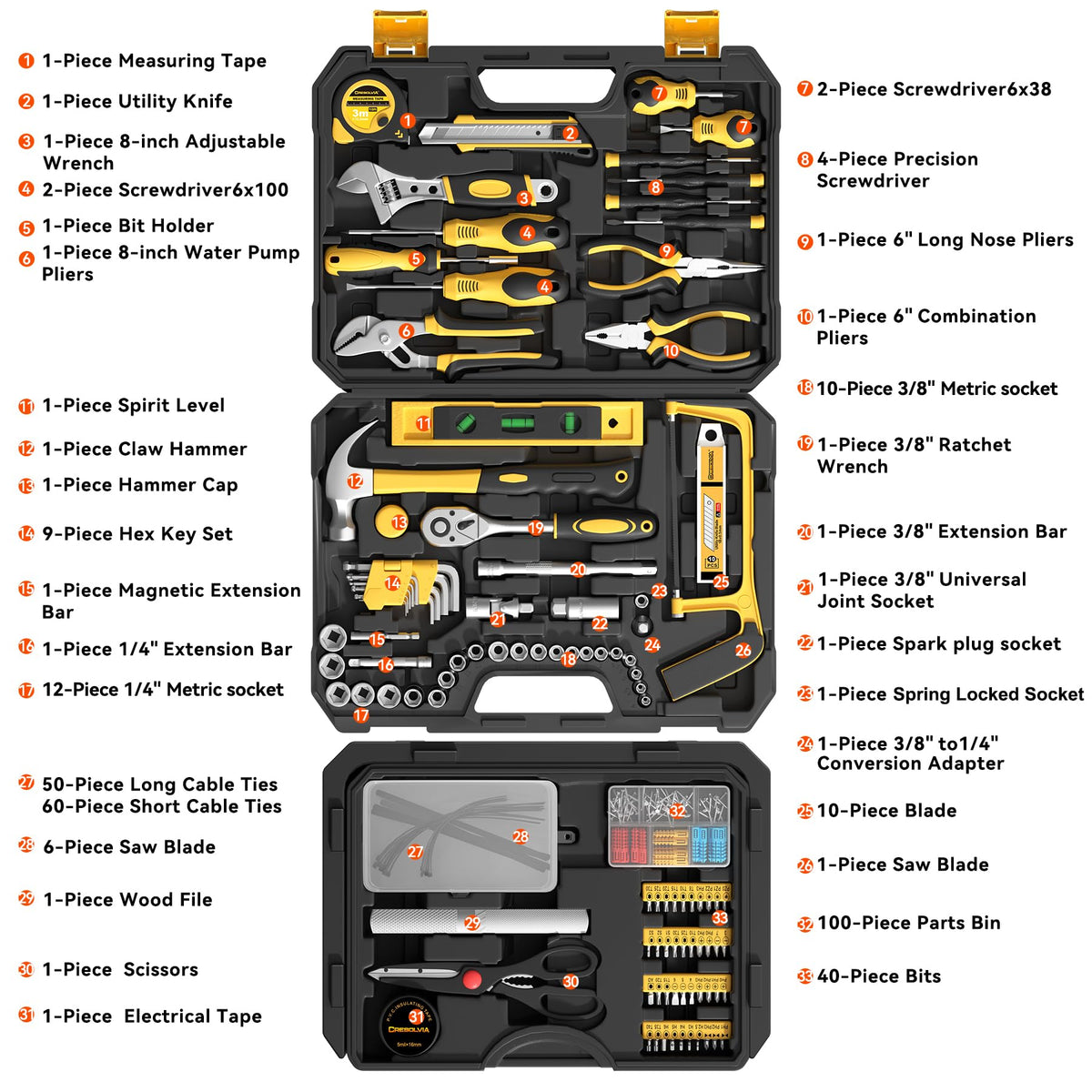 328 Piece Hand Repair Tool Kit with Storage Case O608881