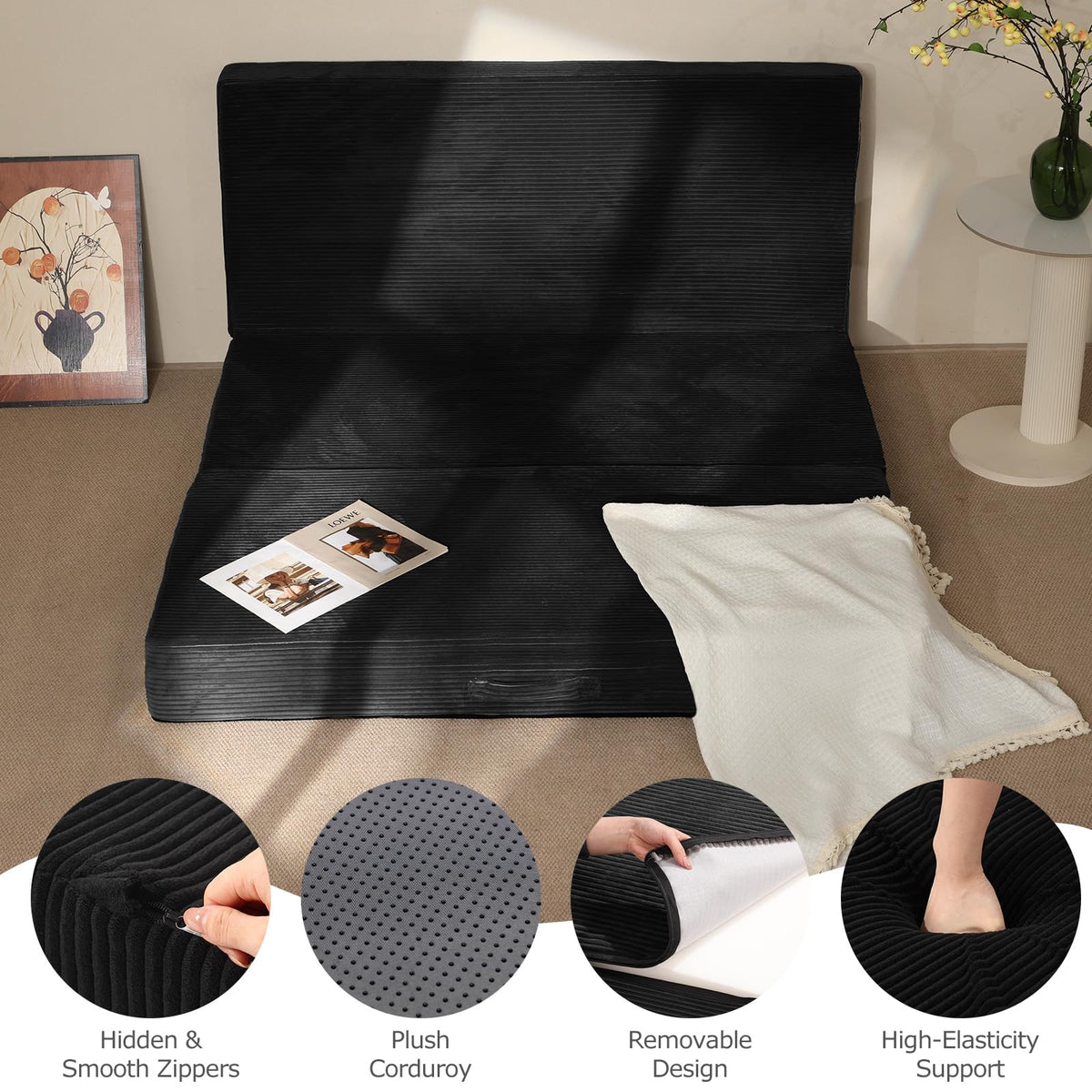 6-Inch Single Size Tri-Fold Memory Foam Mattress Z454