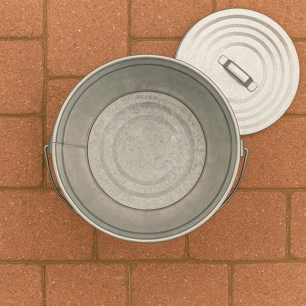 6-Gallon Galvanized Steel Locking Lid Storage Can Y1144
