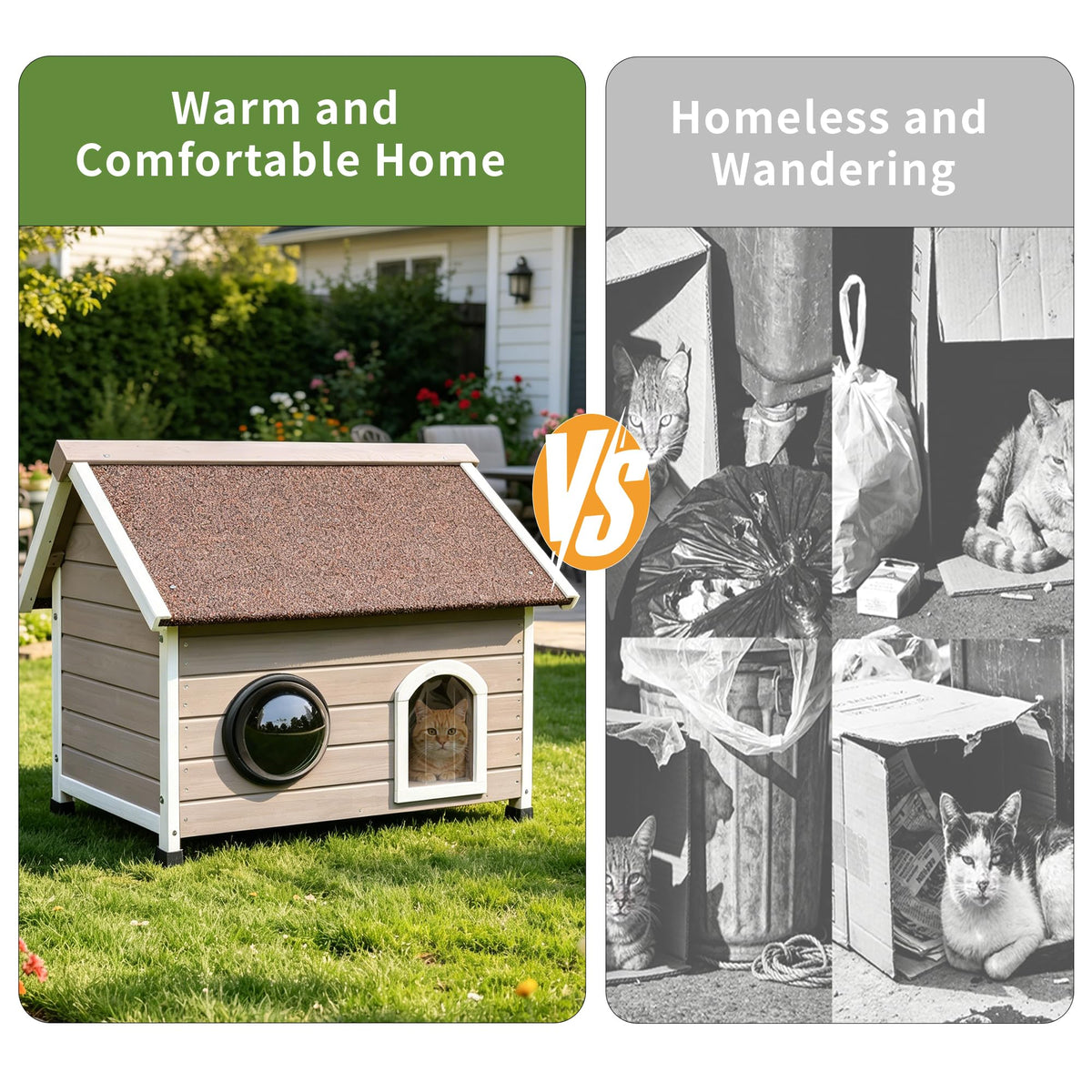 Wooden Elevated Outdoor Cat House T878