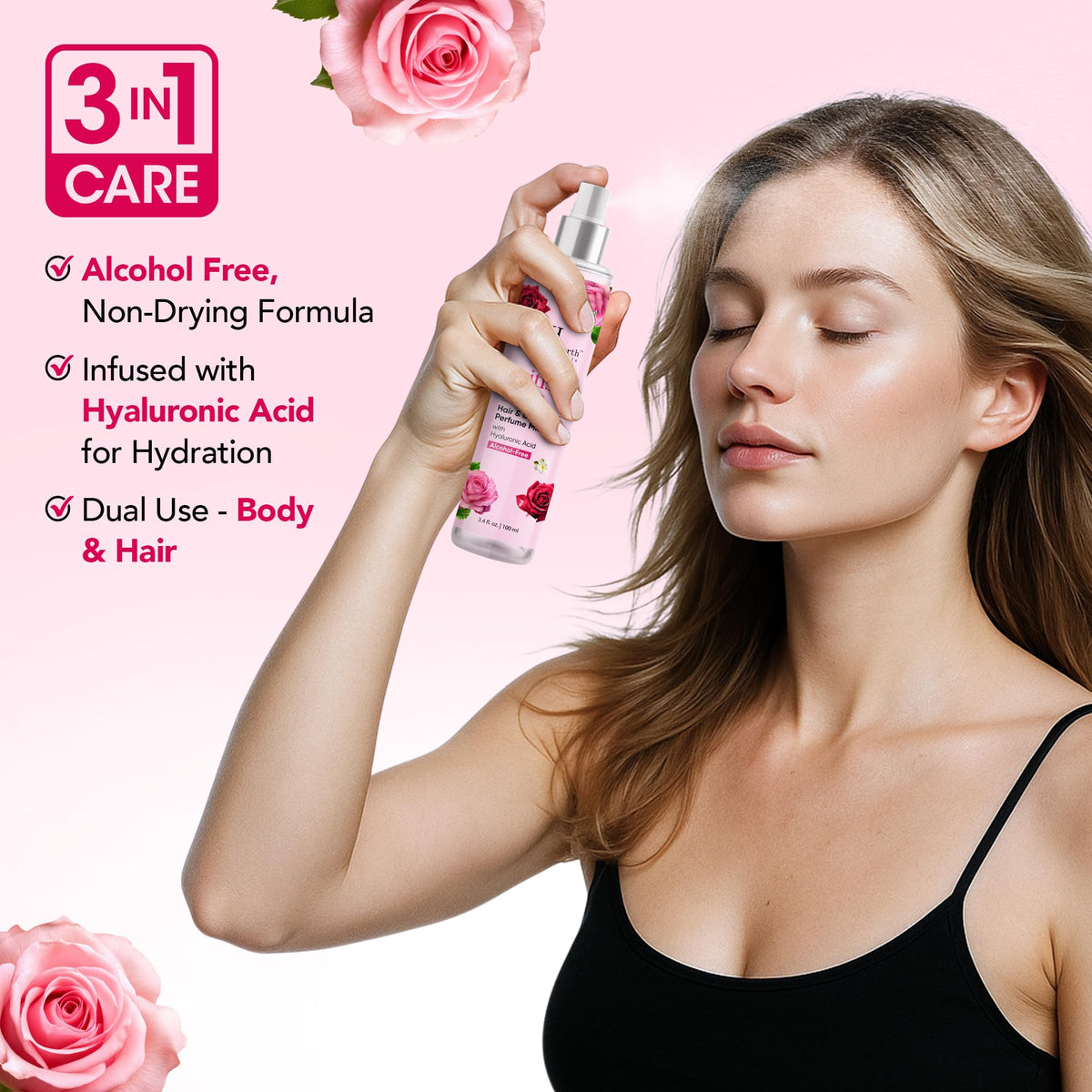 British Rose Body Spray & Hair Perfume 3.4oz Q7539