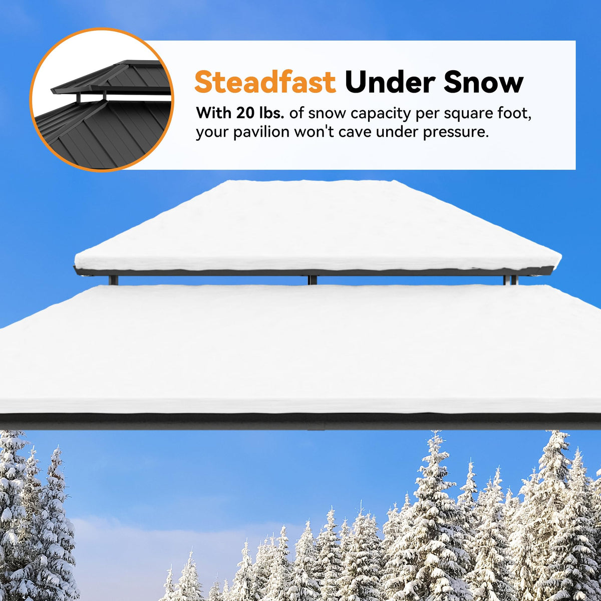 12x14 Hardtop Gazebo with LED Lights D515810