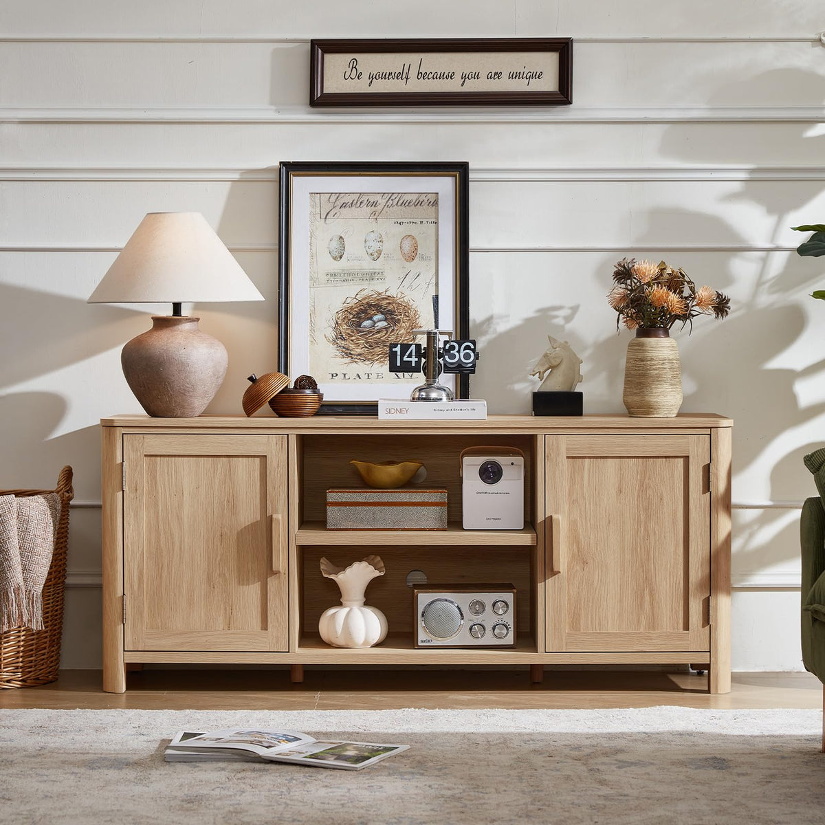55" Natural Oak Tv Stand F948416