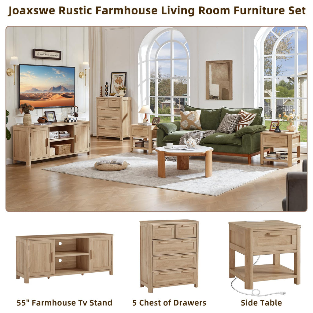 55" Natural Oak Tv Stand F948416