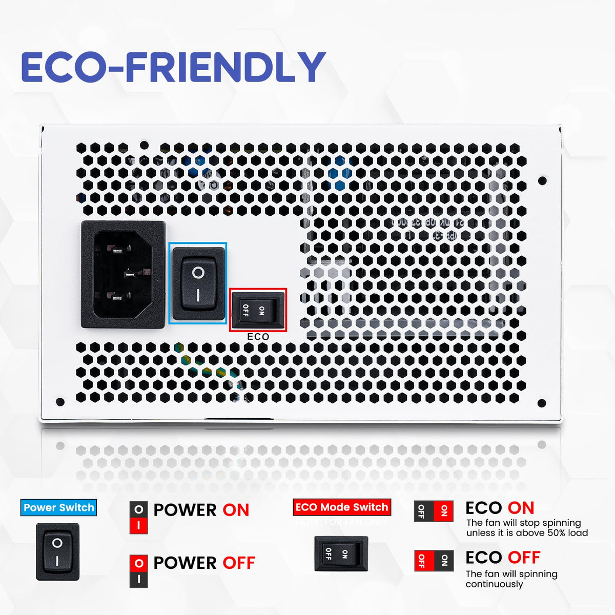 1000W White Power Supply T816