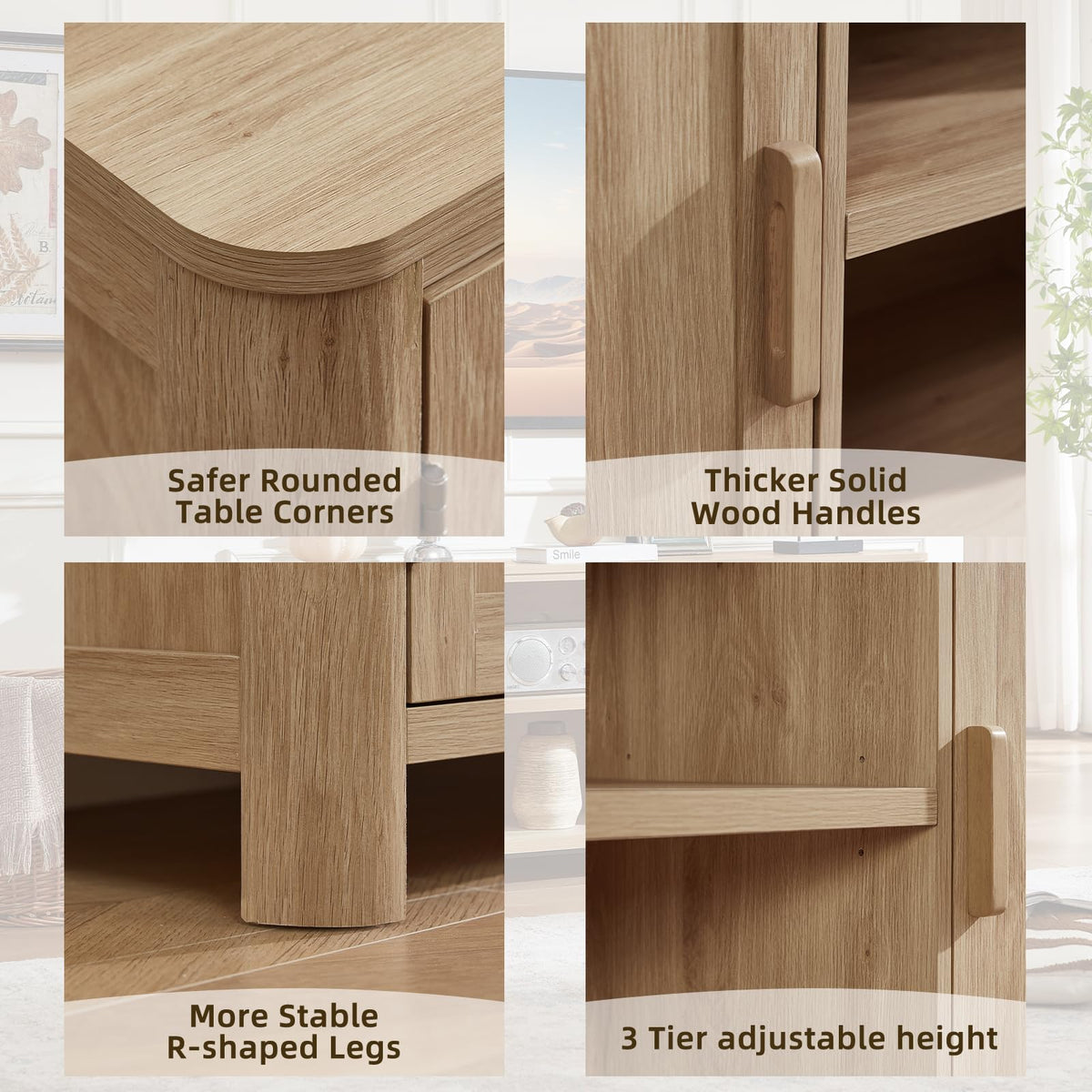 55" Natural Oak Tv Stand F948416