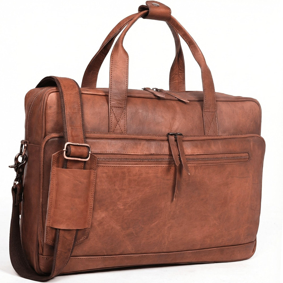 Brown 17-inch Genuine Leather Laptop Briefcase C793203