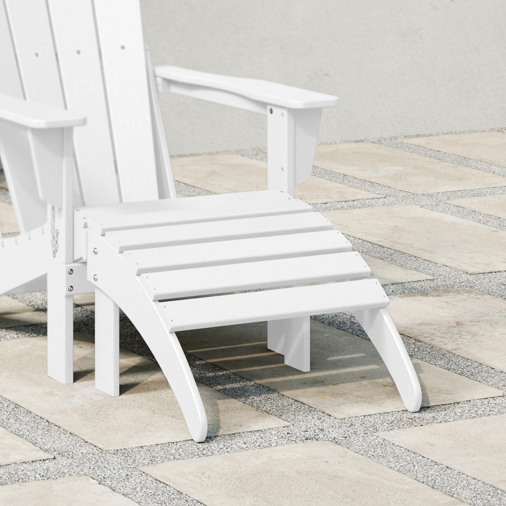 White All Weather Poly Lumber Adirondack Ottoman A44106