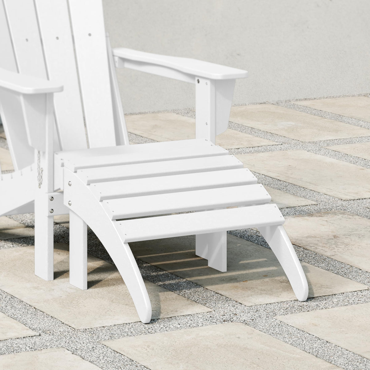 White All Weather Poly Lumber Adirondack Ottoman A44106