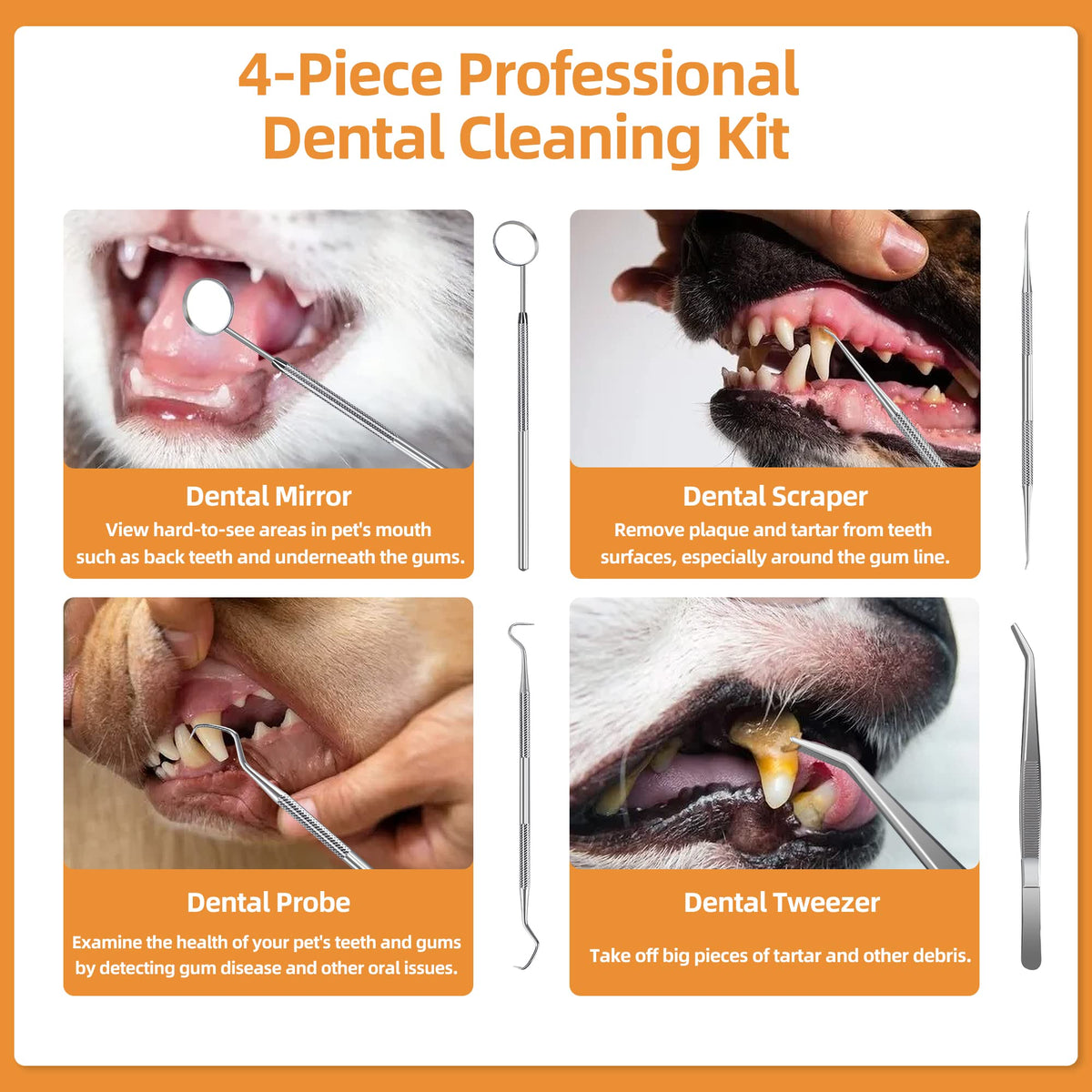Ultrasonic Pet Tooth Cleaner Kit with LED Light X5145