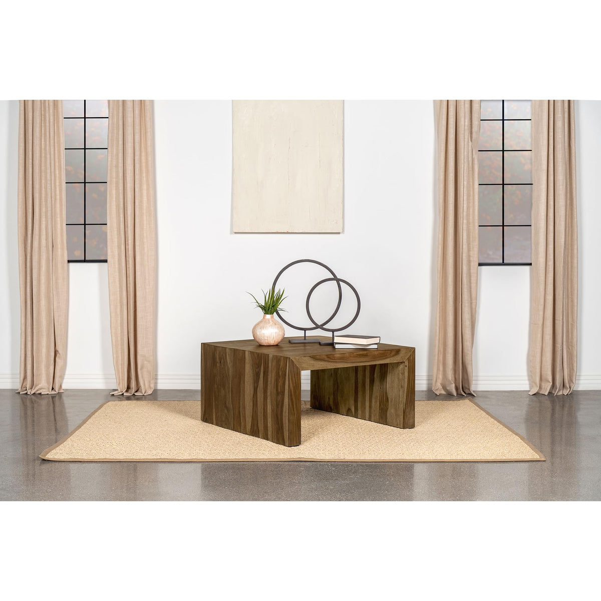 Solid Wood Square Coffee Table 34x34x18 Inches M356704