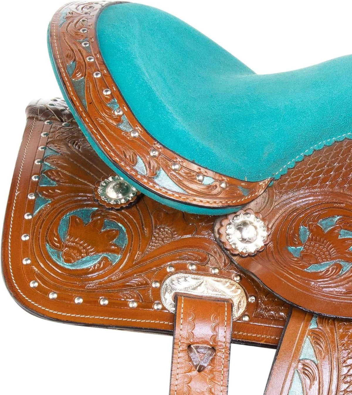 Leather Barrel Saddle with Headstall, Reins and Breast Collar X630118