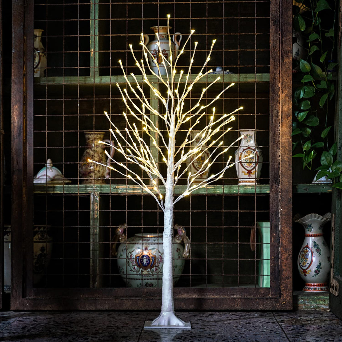 Lighted Birch Tree 4 Feet 160L LED Warm White H6106