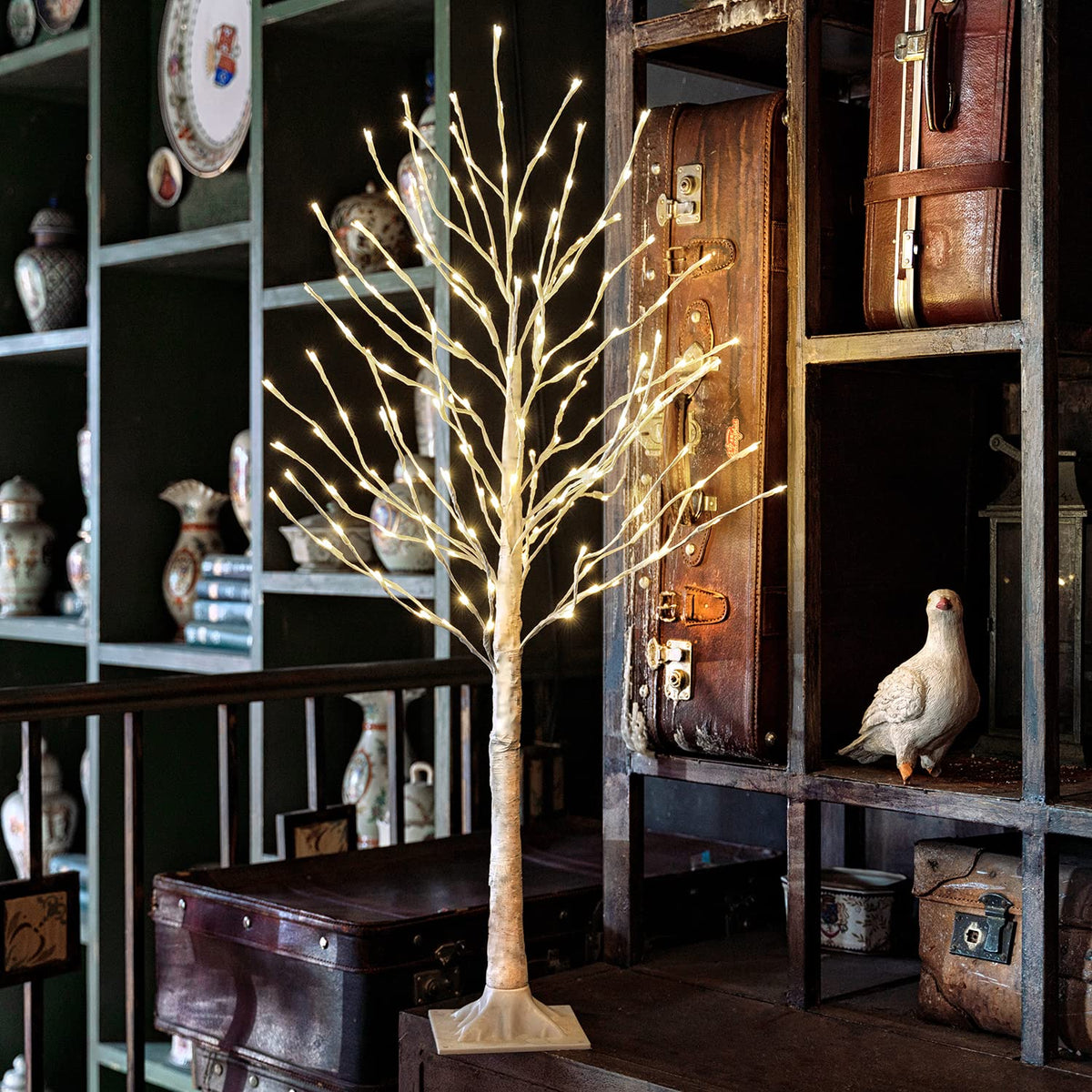 Lighted Birch Tree 4 Feet 160L LED Warm White H6106