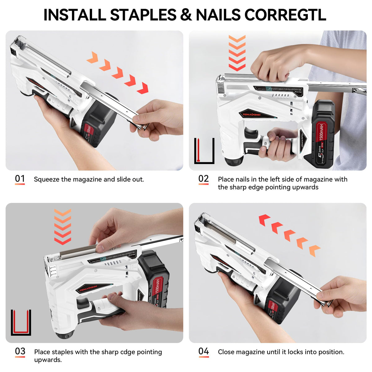 Cordless Brad Nailer Stapler with Battery N78529