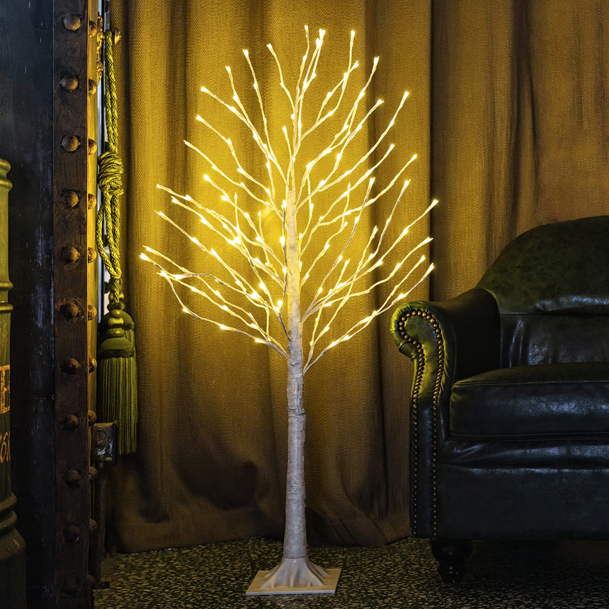 Lighted Birch Tree 4 Feet 160L LED Warm White H6106