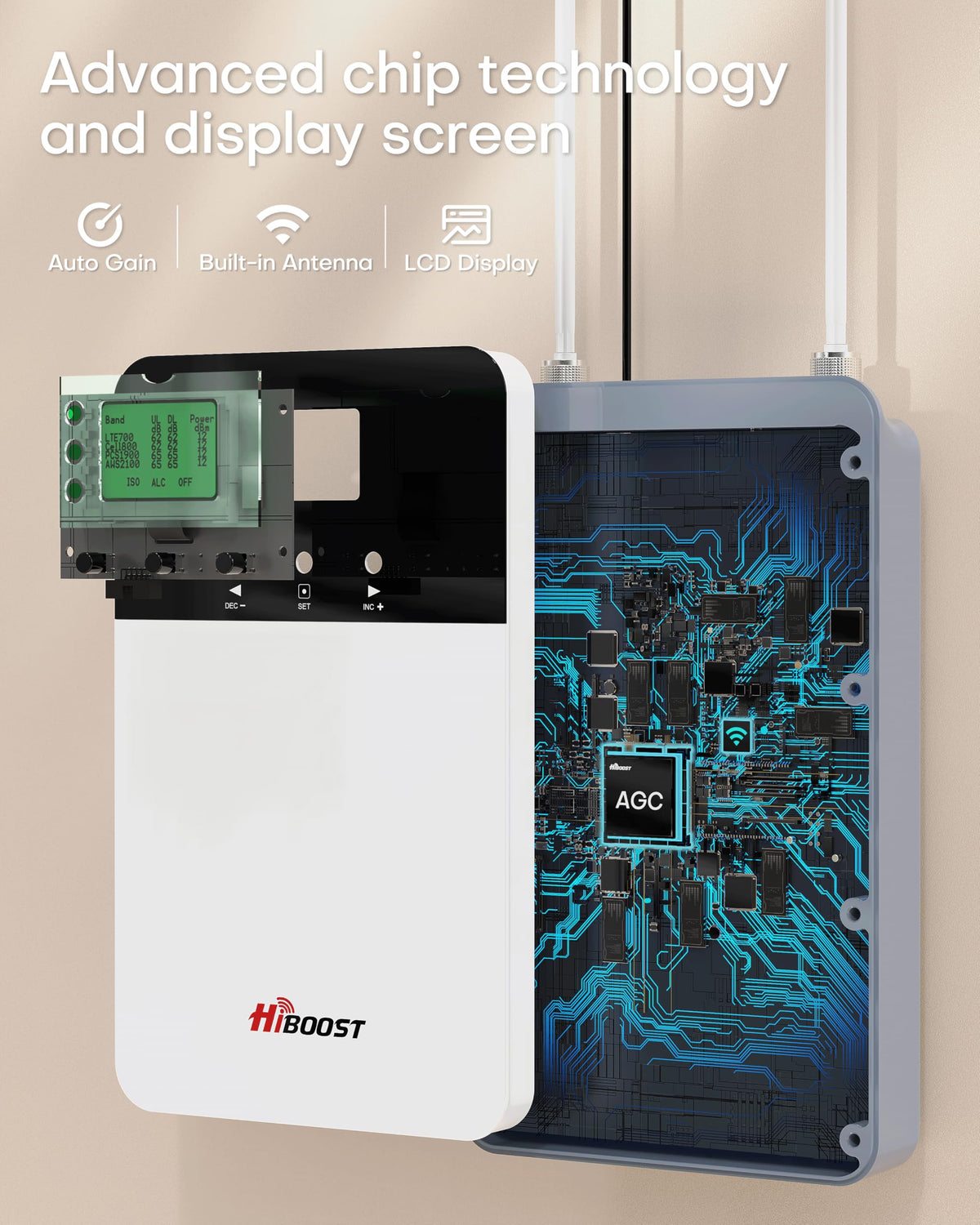 Cell Phone Signal Booster with 2 Indoor Antennas R38840
