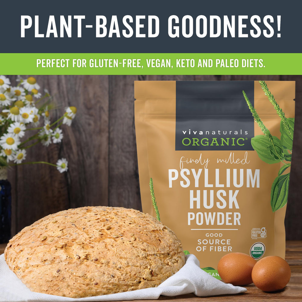 24 oz Organic Psyllium Husk Powder & 8 fl oz Gentle Facial Cleanser Bundle C9718
