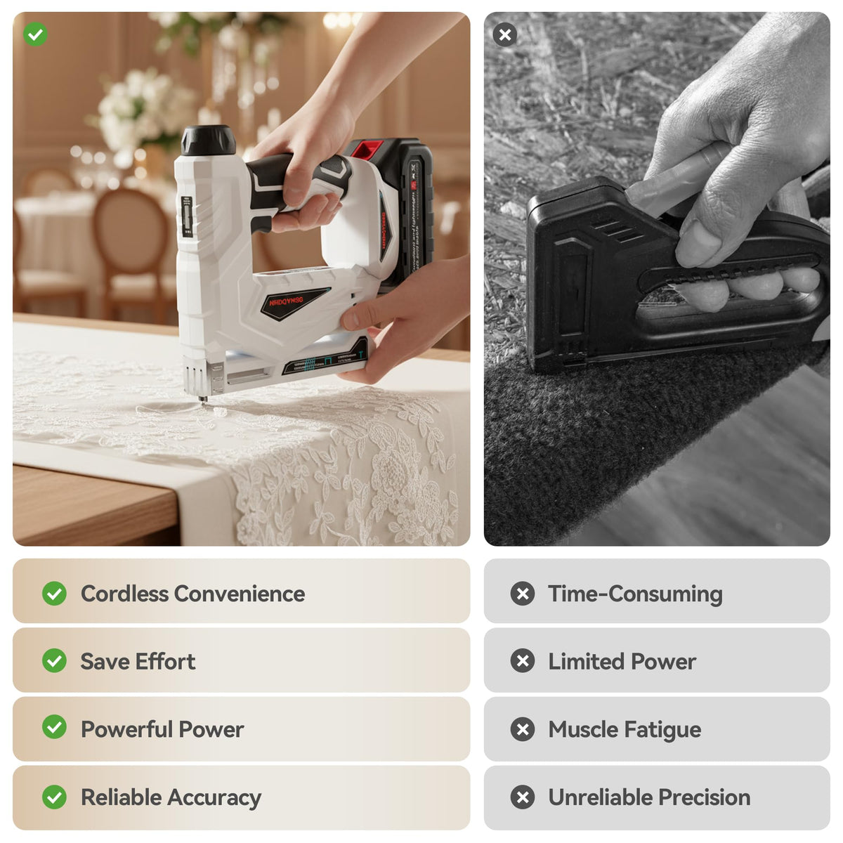 Cordless Brad Nailer Stapler with Battery N78529