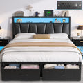 Queen Bed Frame with Storage Headboard and 2 Drawers D55271