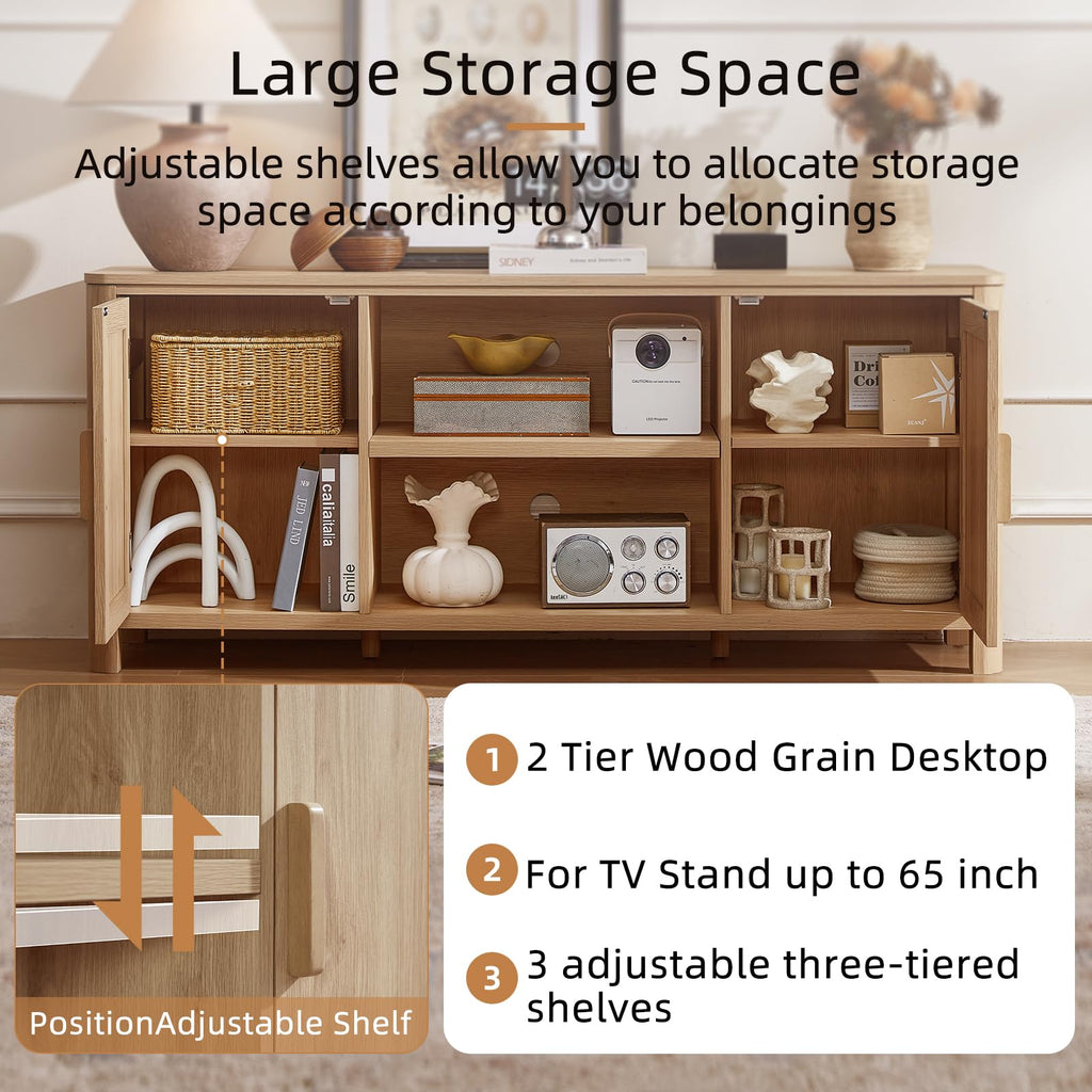55" Natural Oak Tv Stand F948416