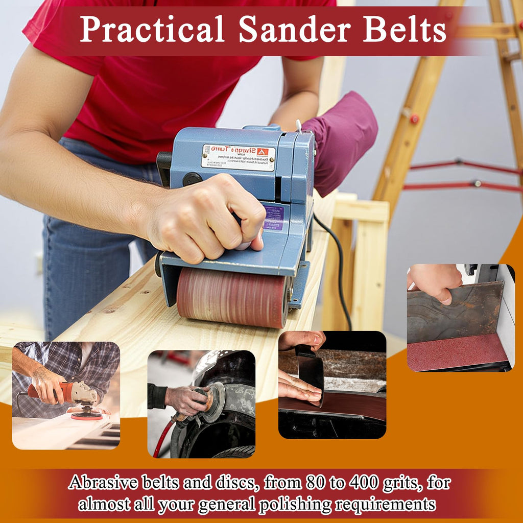 4 x 36 inch 11 Pc Sanding Belts and 6" Self Stick Sanding Disc Set Z4488