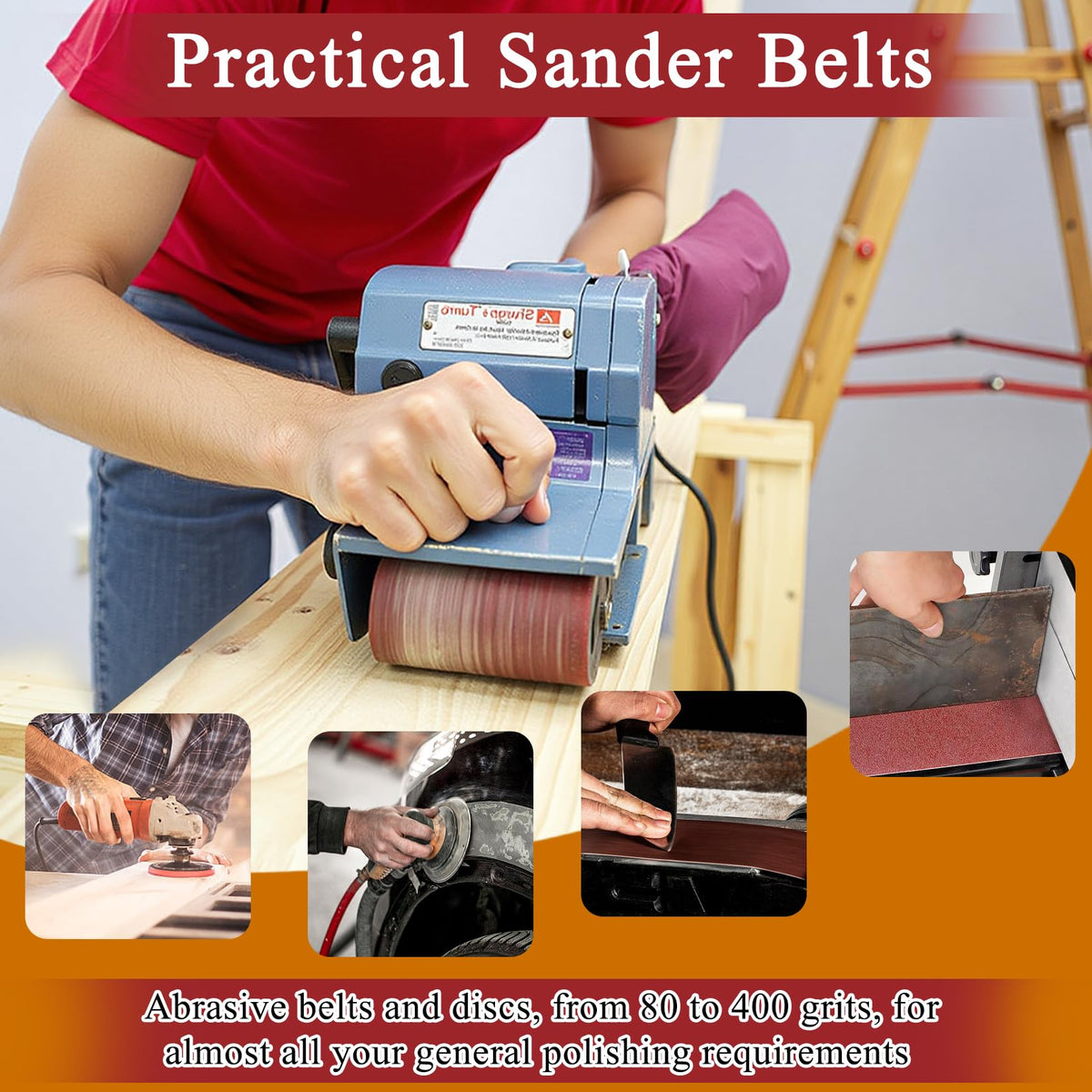 4 x 36 inch 11 Pc Sanding Belts and 6" Self Stick Sanding Disc Set Z4488