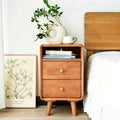 Solid Wood 2 Drawer Narrow Nightstand X824