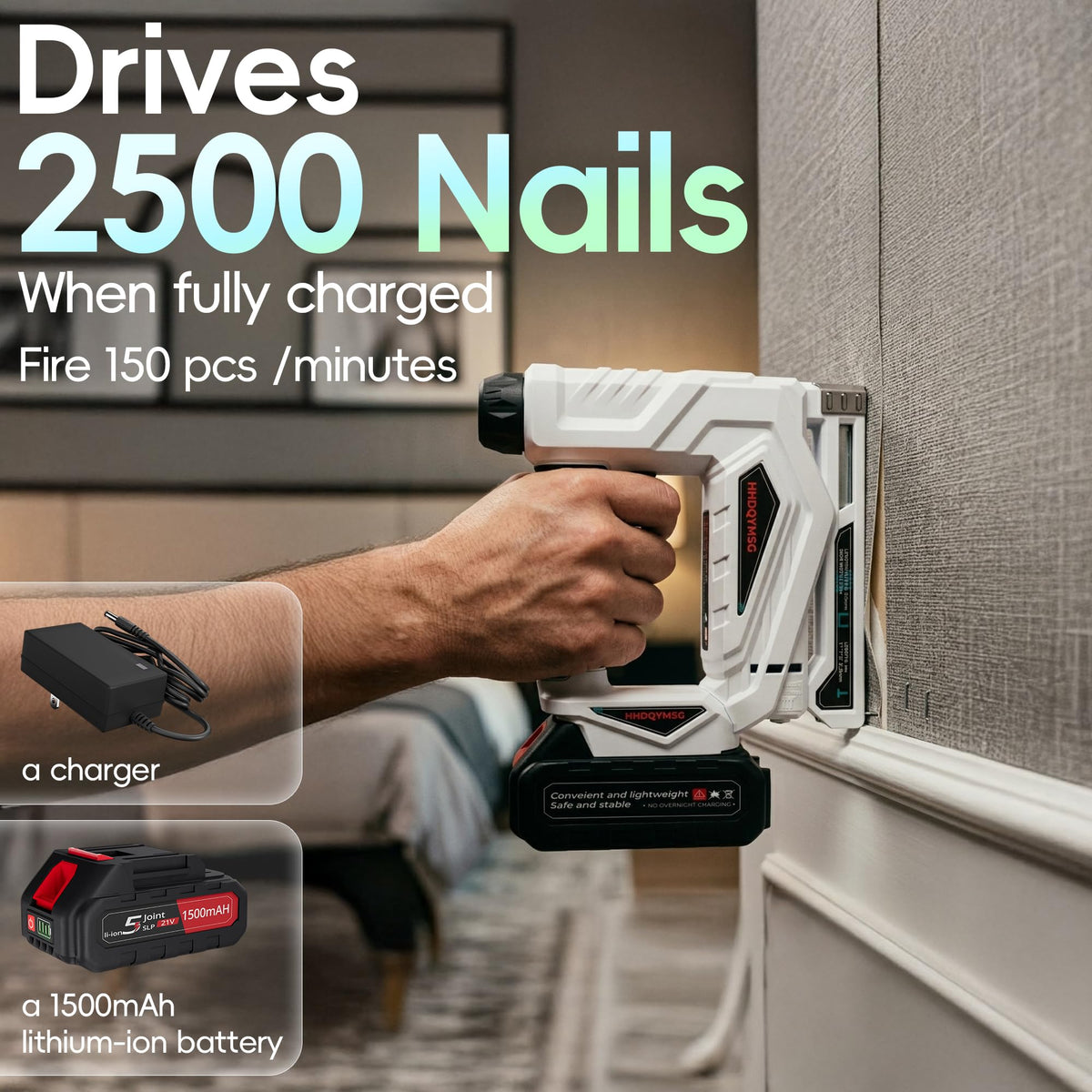 Cordless Brad Nailer Stapler with Battery N78529