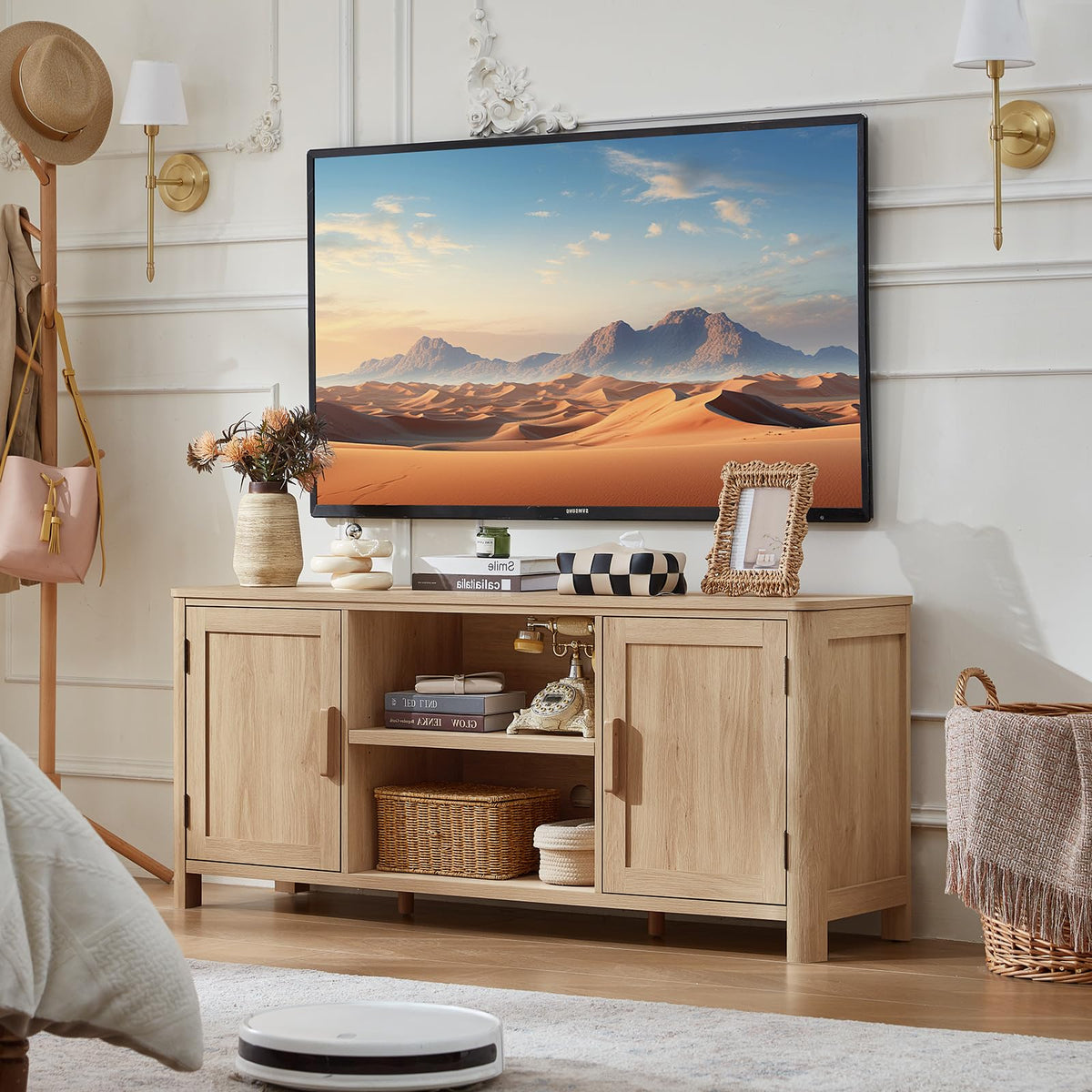 55" Natural Oak Tv Stand F948416