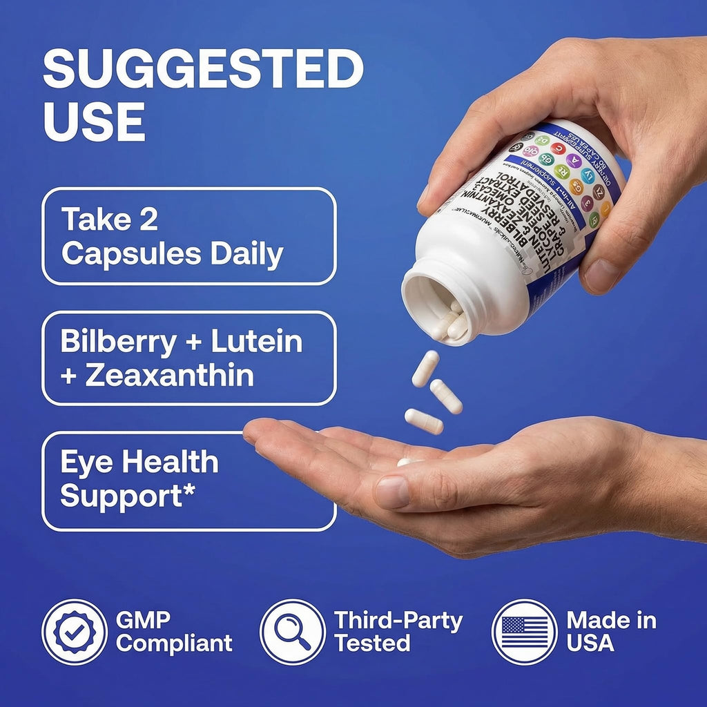 Eye Vitamins with Bilberry Lutein Zeaxanthin Supplement Y3070