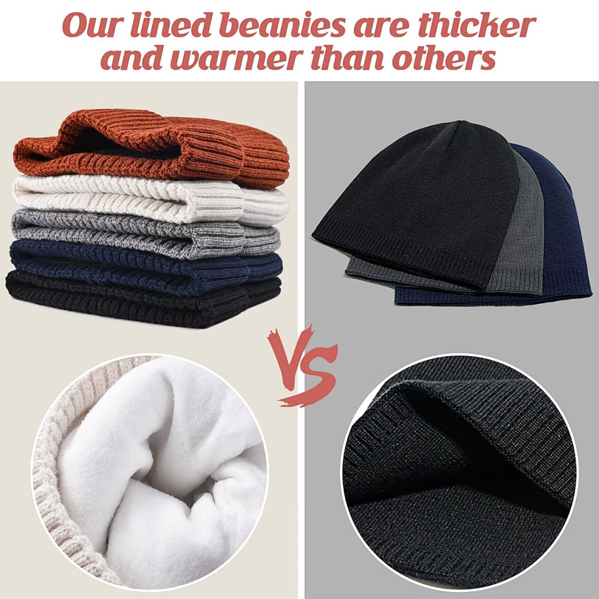 Merino Wool Knit Beanie Hat X802