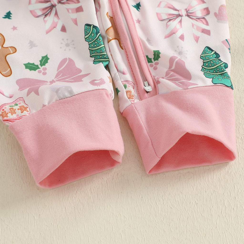 Newborn Christmas Zipper Jumpsuit Romper J637302