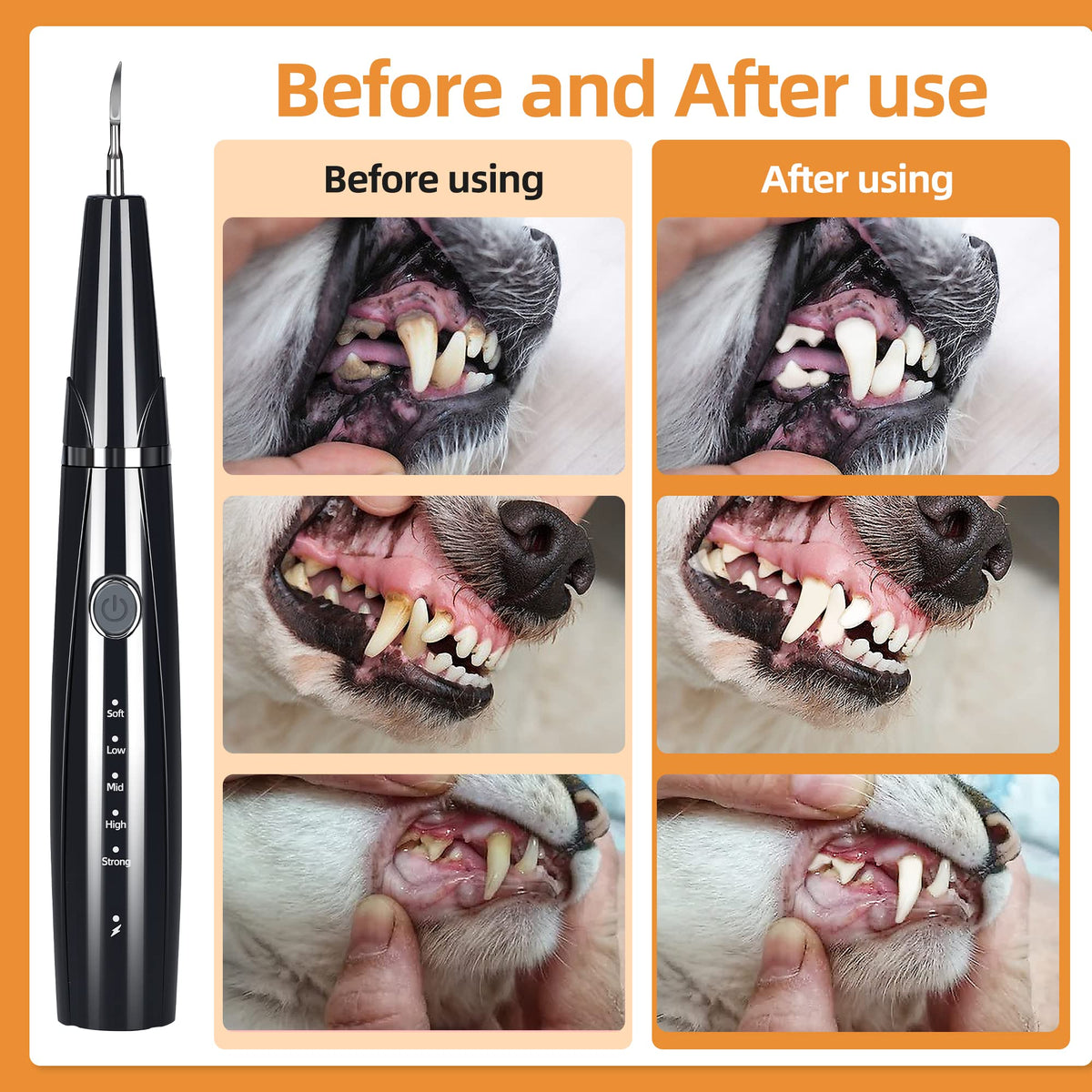 Ultrasonic Pet Tooth Cleaner Kit with LED Light X5145