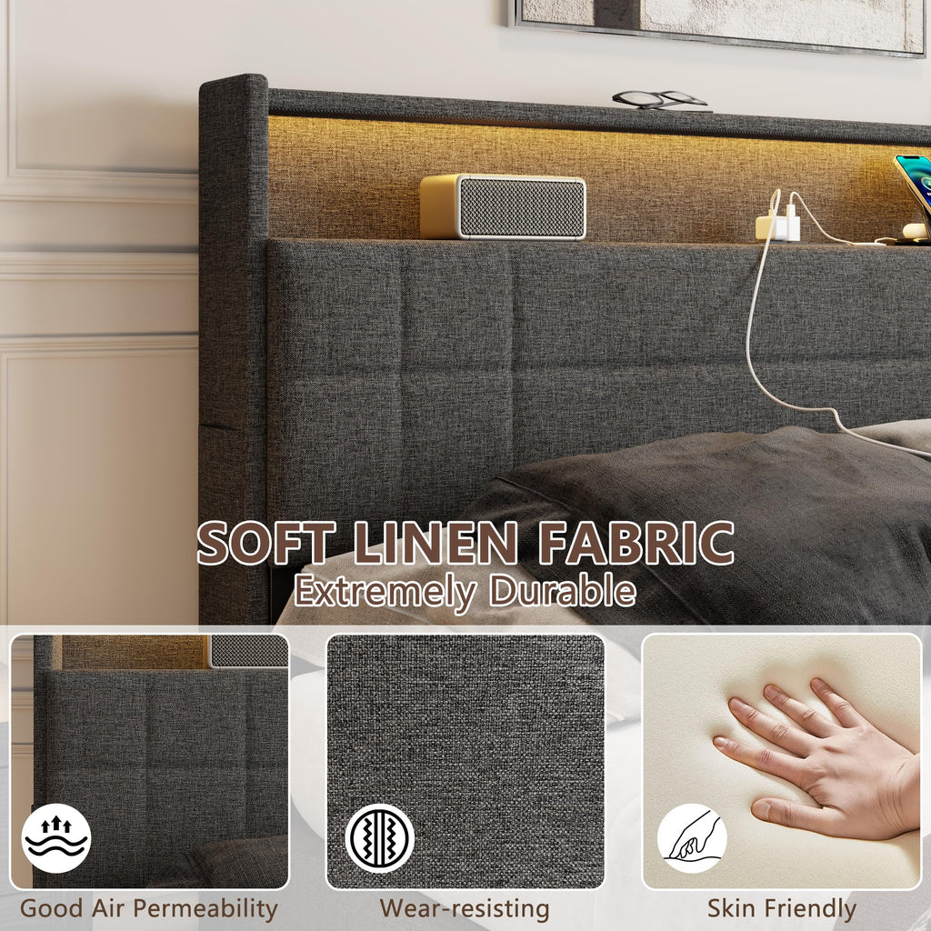 Queen Bed Frame with 4 Storage Drawers I85929