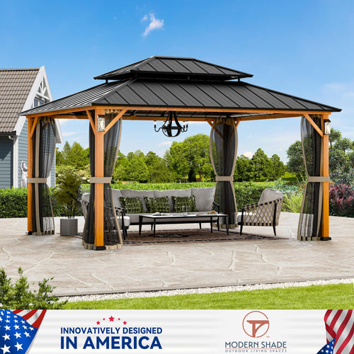 12x14 Hardtop Gazebo with LED Lights D515810